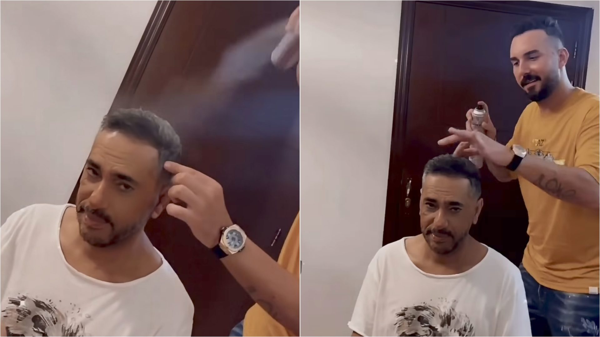 بيحلق شعره.. أول ظهور لـ فضل شاكر بعد إخلاء سبيله
